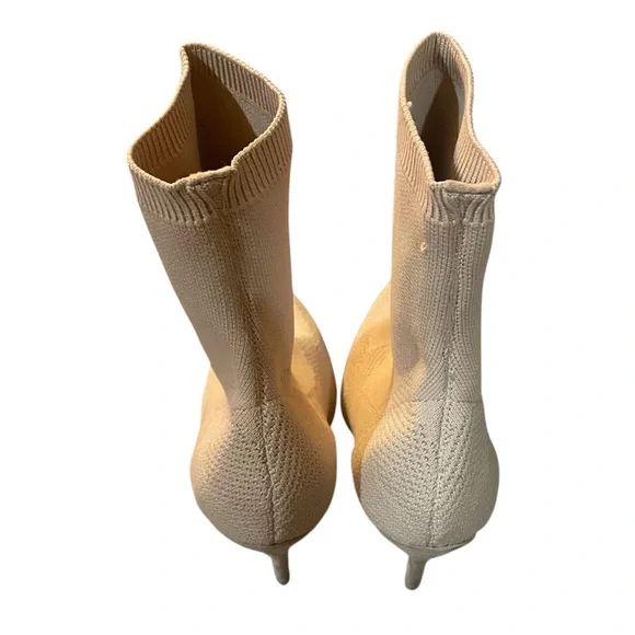 Beige, Knit Stiletto heels,Ankle Boots,Booties, Boots, Size 7 - Picture 6 of 11